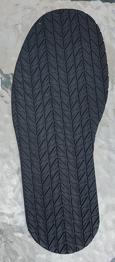687 Rubber Full Sole, 4mm, tire tread design, black