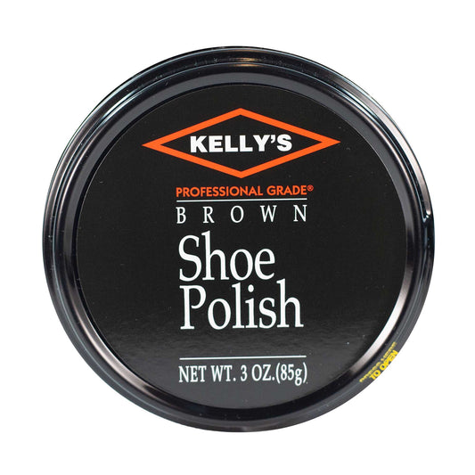 Kelly paste wax, 3 ounce tin, brown